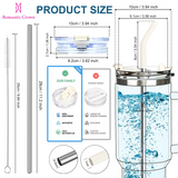 Copo térmico portátil ROMANTIC CROWN em aço inoxidável, 1200ml/1,2L, com tampa e canudo.