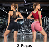2 peças, Short esportivo feminino, Com Controle de Barriga E bumbum