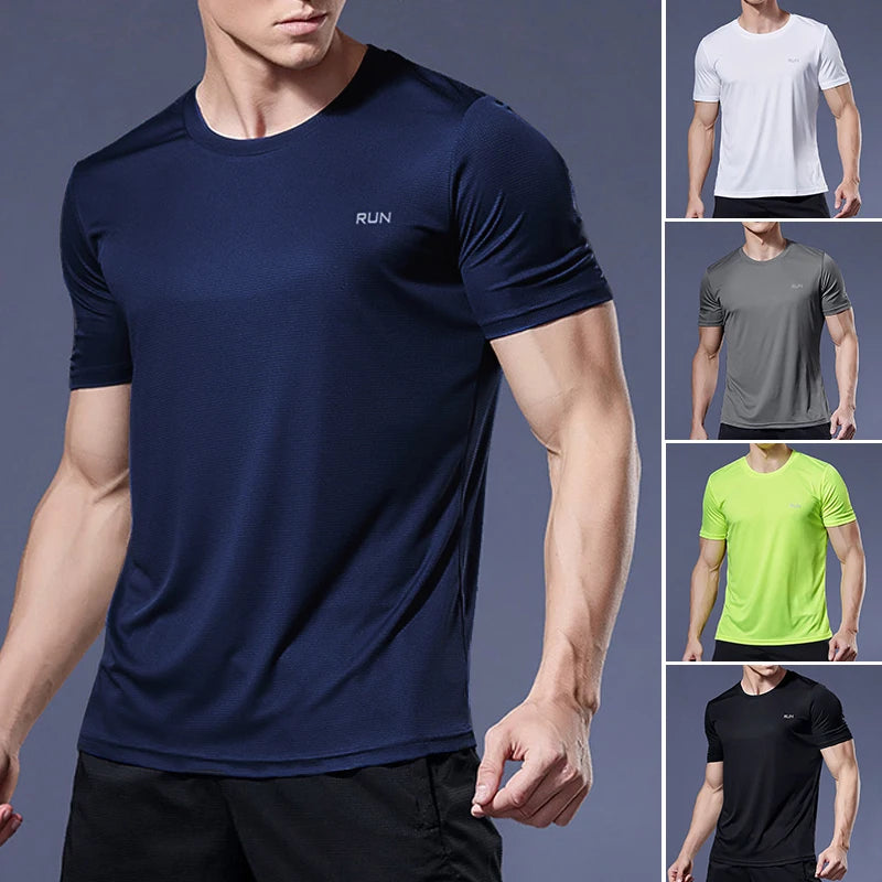 Camisas de corrida masculina roupas esportivas, camisetas de compressão de secagem rápida