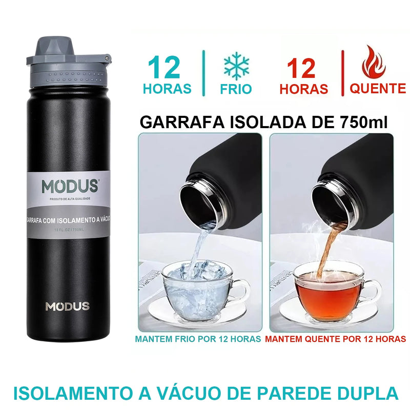 Modus garrafa térmica de aço inoxidável, para esportes ao ar livre e uso diario 750ml