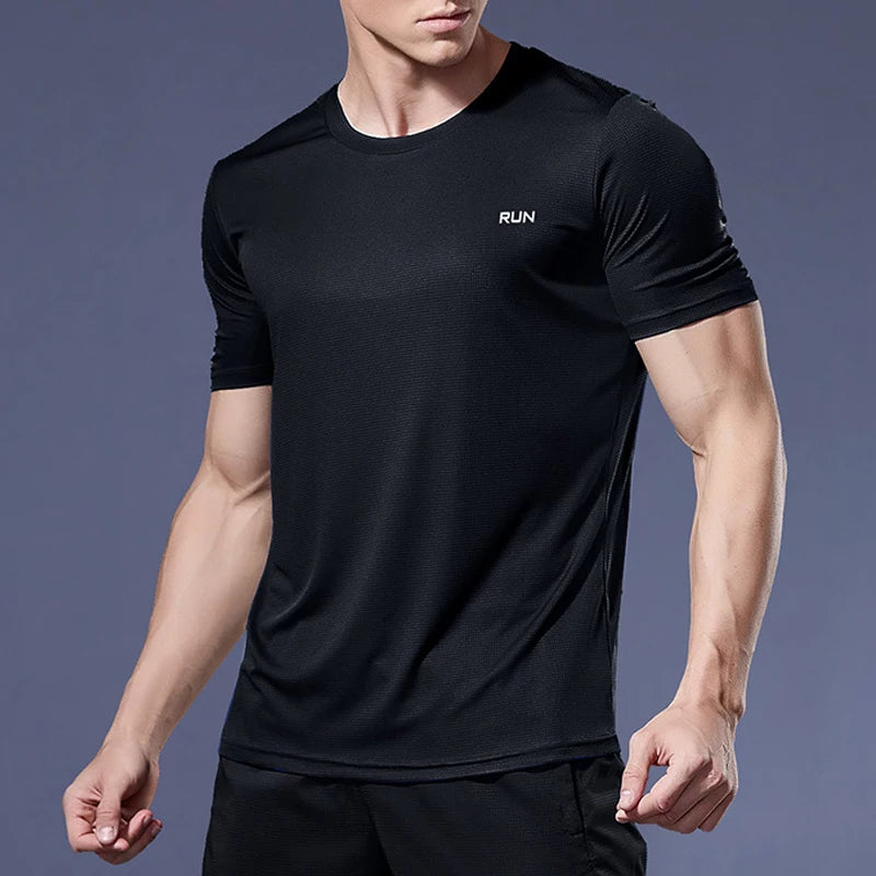 Camisas de corrida masculina roupas esportivas, camisetas de compressão de secagem rápida